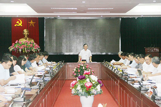 Hội nghị đánh giá tình hình thực hiện Kết luận của Ban Thường vụ tỉnh ủy về tăng cường sự lãnh đạo của Đảng đối với công tác phòng, chống thiên tai.