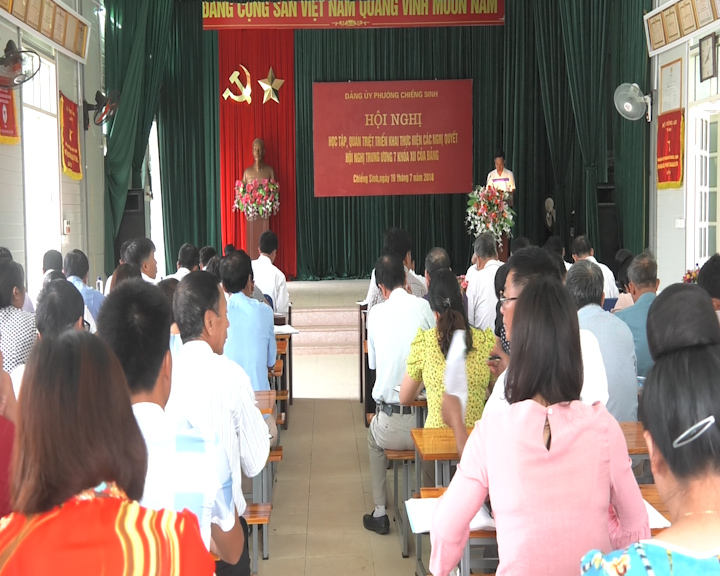 Đảng ủy phường Chiềng Sinh tổ chức Hội nghị học tập quán triệt, triển khai thực hiện các Nghị quyết Hội nghị lần thứ 7 BCH Trung ương Đảng khóa XII  