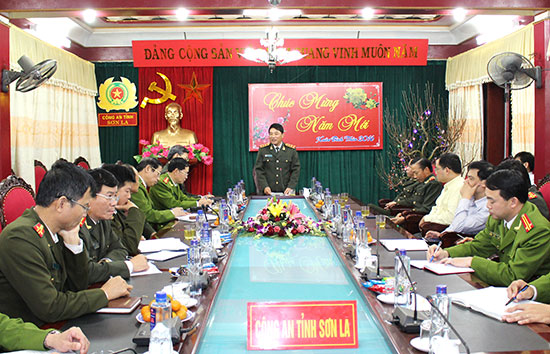 Thượng tướng Trần Việt Tân, Thứ trưởng Bộ Công an thăm và làm việc tại Công an Sơn La.