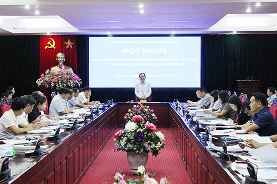 Hội nghị giao ban với Thường trực HĐND các huyện, thành phố 9 tháng năm 2019