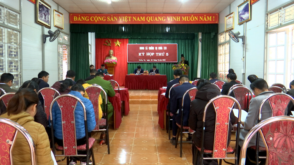 Kỳ họp thứ năm HĐND xã Chiềng Cọ khoá XXI, nhiệm kỳ 2021-2026